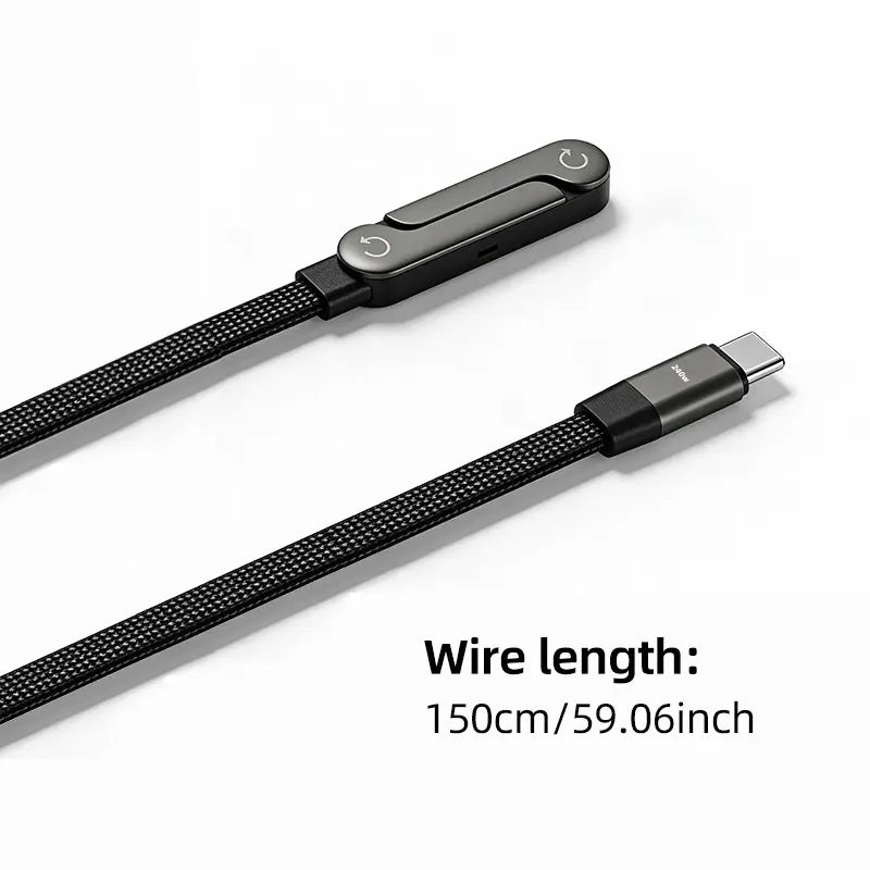 240W Super Fast Charging, Invisible Holder Charger Cable with Stand, Type C Braided Design for Gaming Office Travel