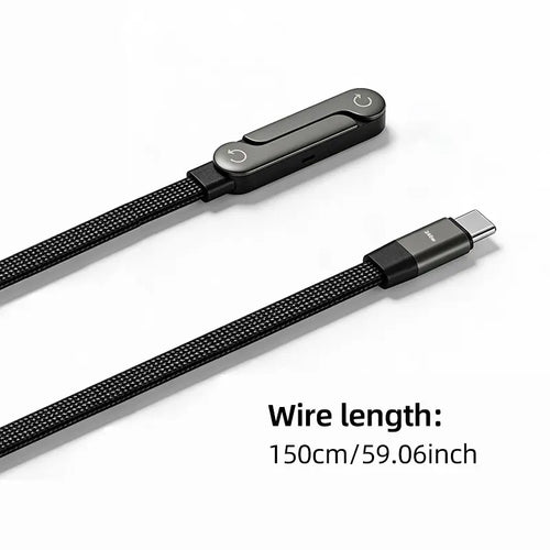 240W Super Fast Charging, Invisible Holder Charger Cable with Stand, Type C Braided Design for Gaming Office Travel