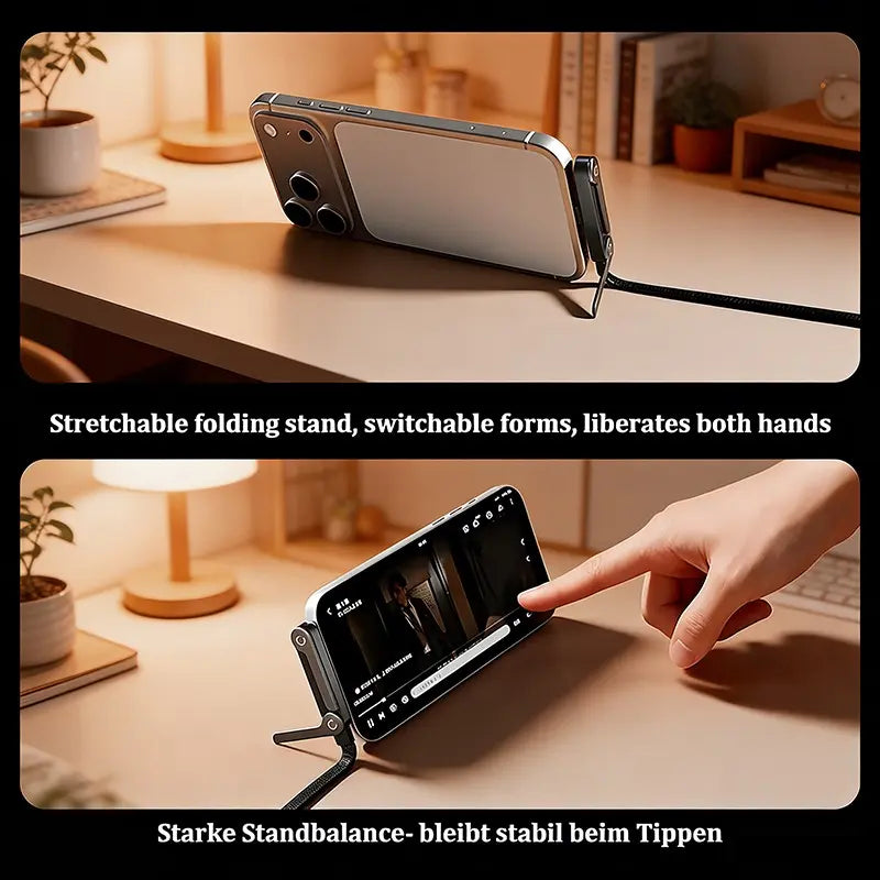240W Super Fast Charging, Invisible Holder Charger Cable with Stand, Type C Braided Design for Gaming Office Travel
