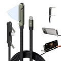 240W Super Fast Charging, Invisible Holder Charger Cable with Stand, Type C Braided Design for Gaming Office Travel