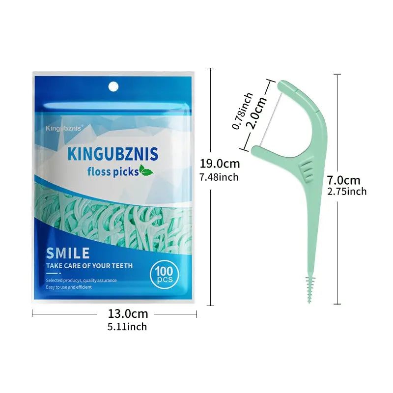 100 Pack Dental Floss with Ergonomic Handle, Precision Oral Care, Comfortable Teeth Cleaning, Fda Registered, Solid Form