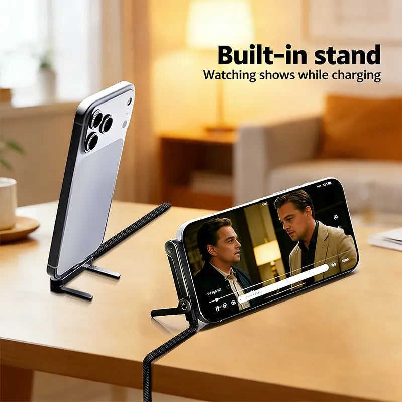 240W Super Fast Charging, Invisible Holder Charger Cable with Stand, Type C Braided Design for Gaming Office Travel